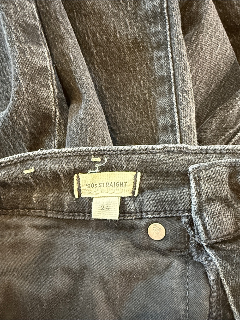 Madewell Black 90s Straight Leg Jeans 24 (k) - Picture 5 of 8